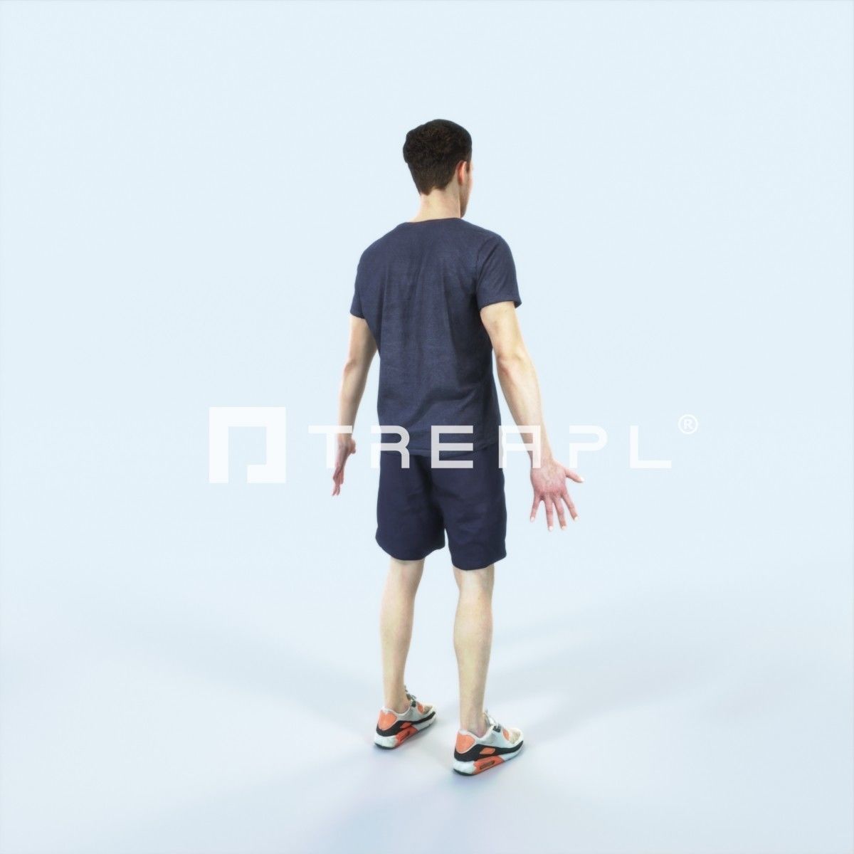 Virtue A Animated Rigged Sports Man Low-poly 3D model_3