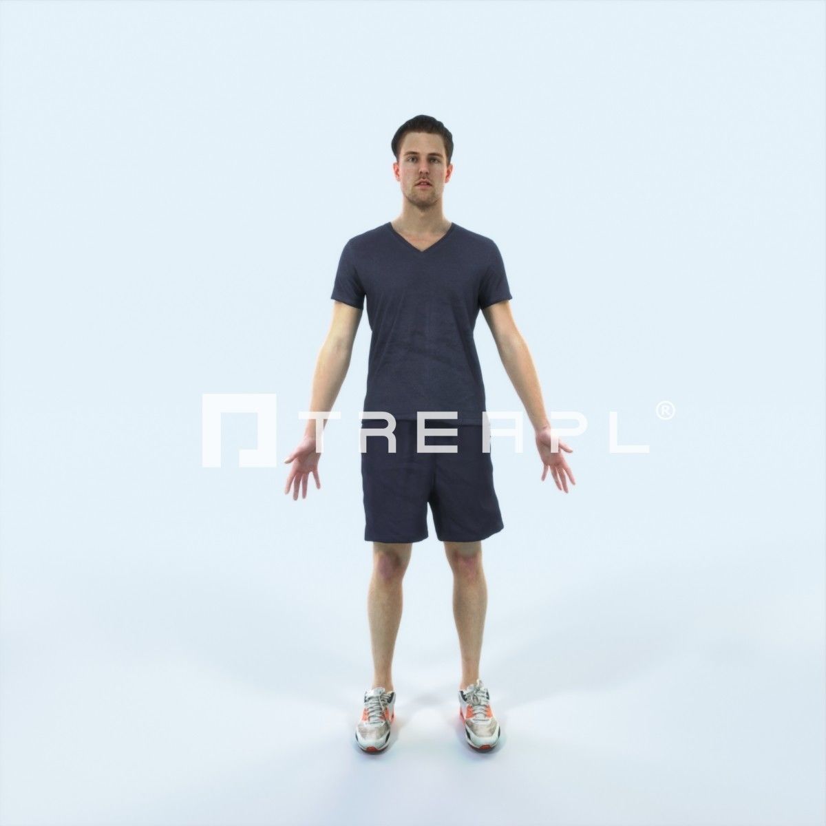 Virtue A Animated Rigged Sports Man Low-poly 3D model_1