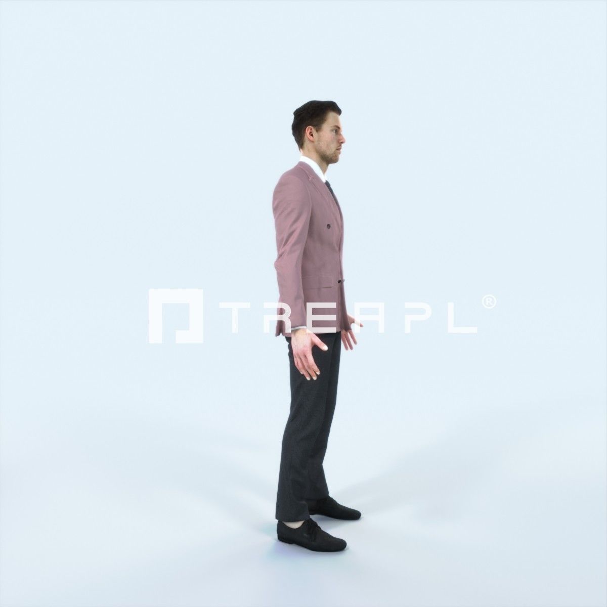 Virtue J Animated Rigged Elegant Business Man Low-poly 3D model_2