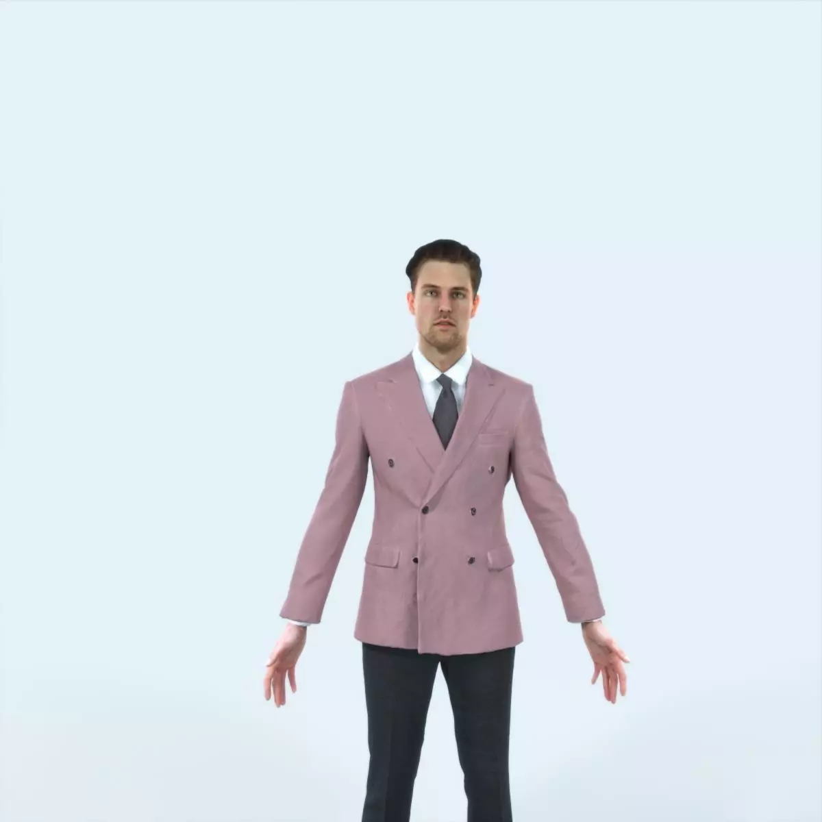 Virtue J Animated Rigged Elegant Business Man Low-poly 3D model_0