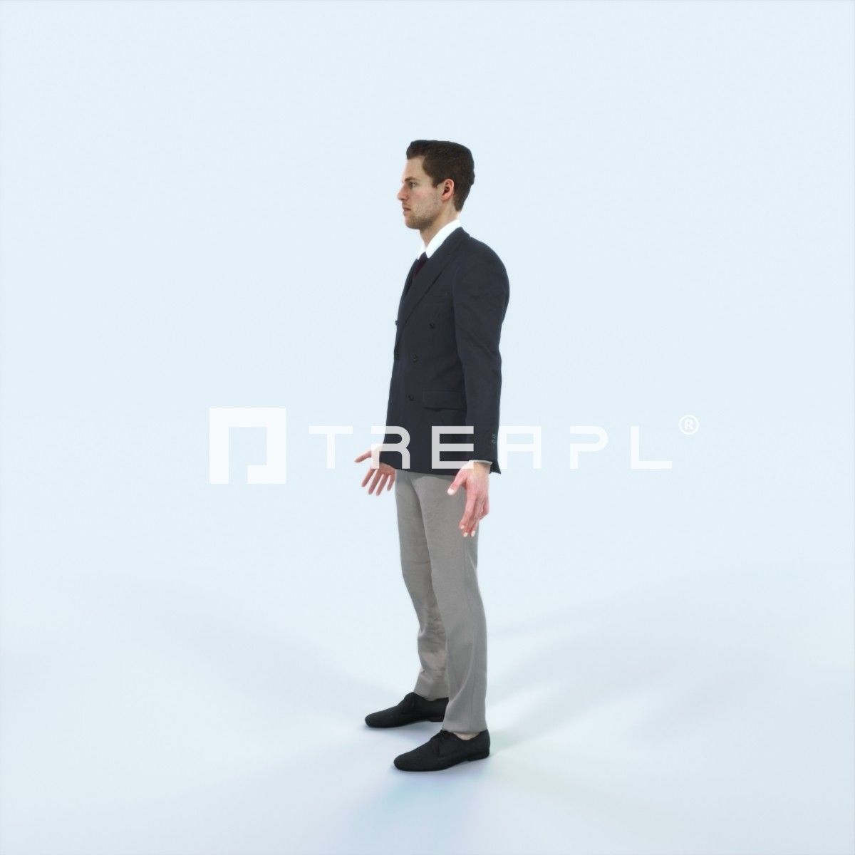 Virtue I Animated Rigged Elegant Business Man Low-poly 3D model_5