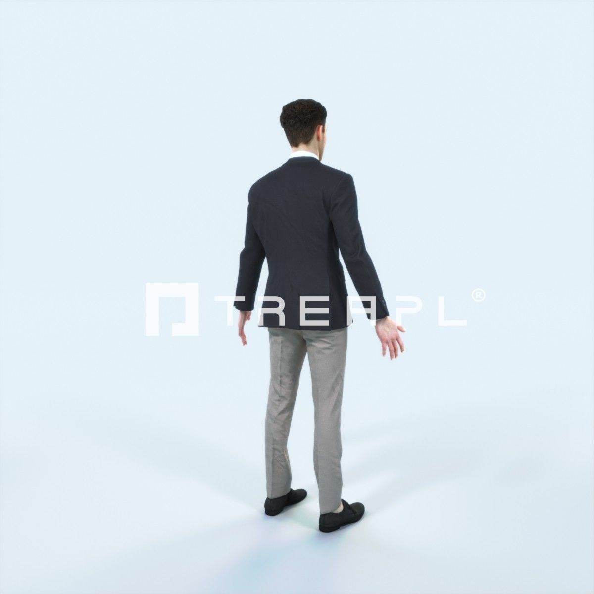 Virtue I Animated Rigged Elegant Business Man Low-poly 3D model_3