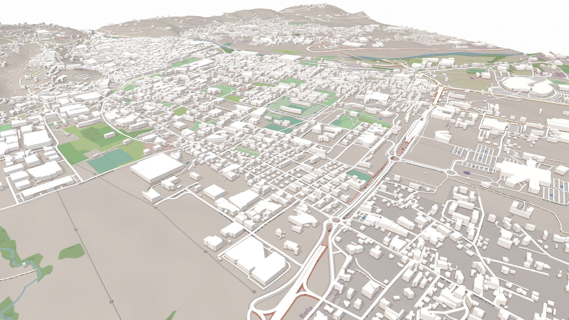 Cityscape Biella Italy  3D model_6