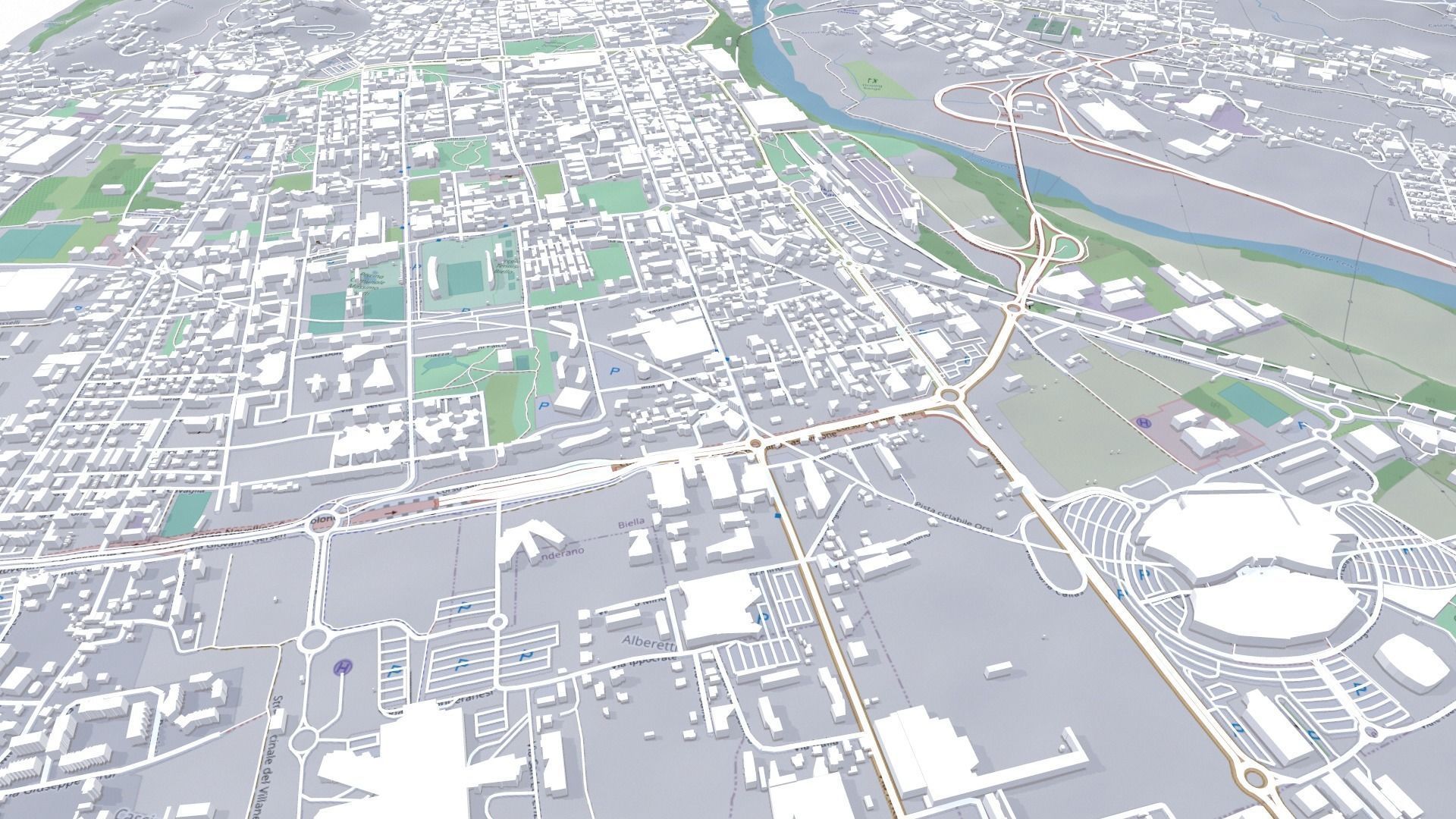 Cityscape Biella Italy  3D model_7