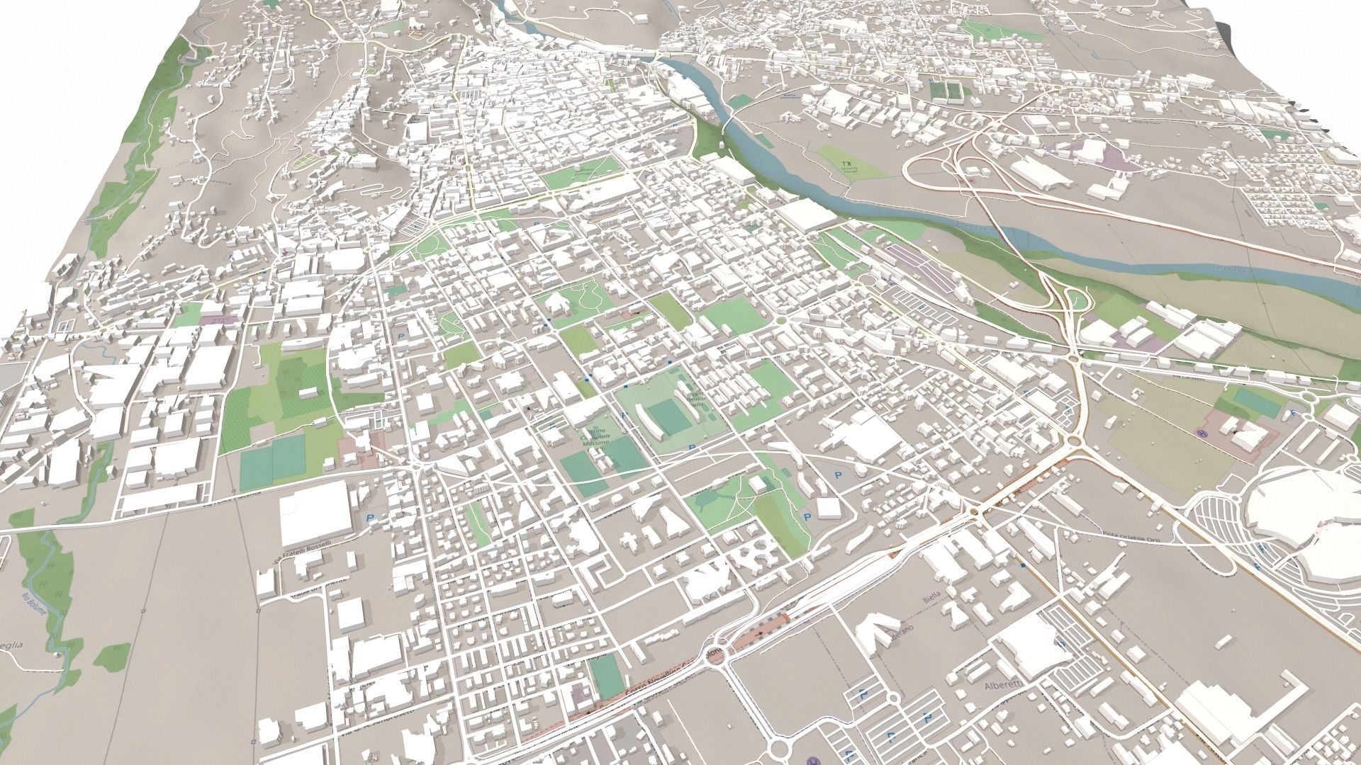 Cityscape Biella Italy  3D model_10