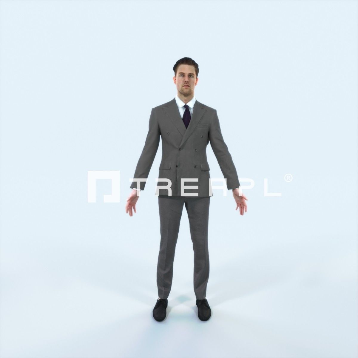 Virtue G Animated Rigged Elegant Business Man Low-poly 3D model_1