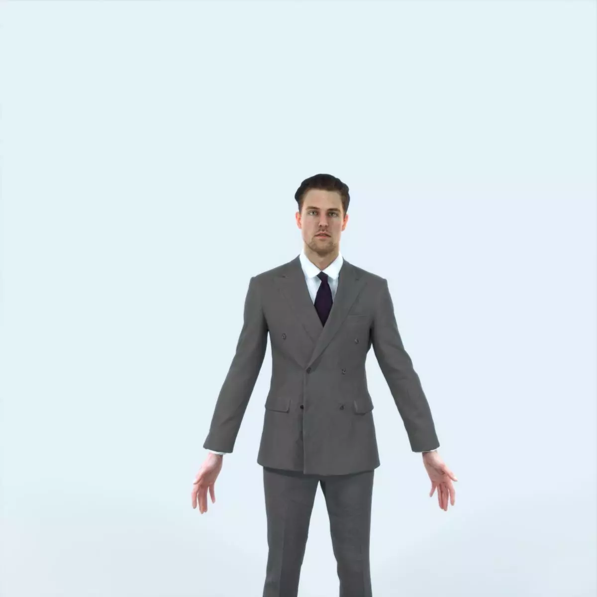 Virtue G Animated Rigged Elegant Business Man Low-poly 3D model_0