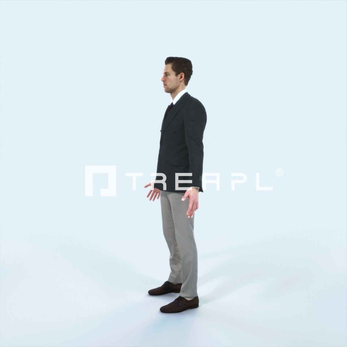 Virtue F Animated Rigged Elegant Business Man Low-poly 3D model_5