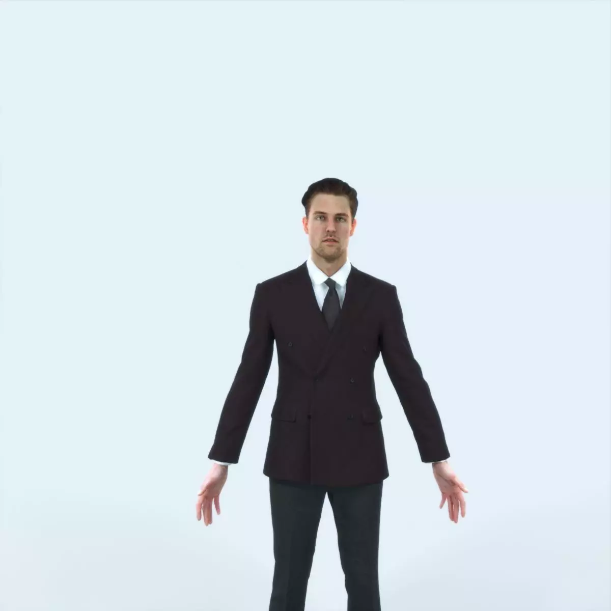 Virtue E Animated Rigged Elegant Business Man Low-poly 3D model