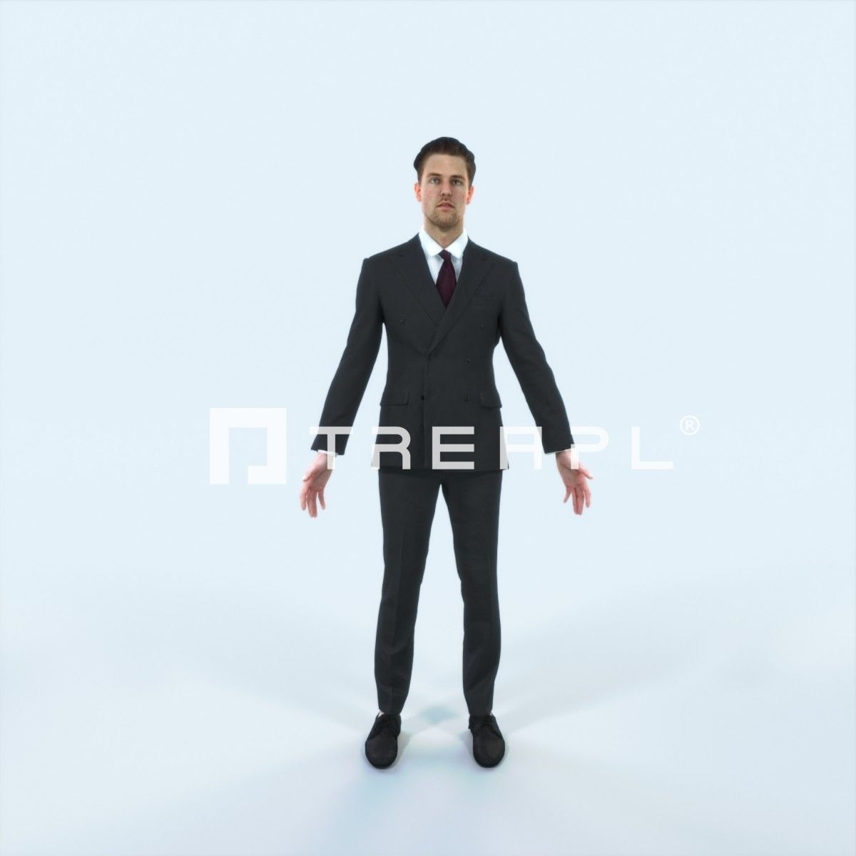 Virtue C Animated Rigged Elegant Business Man Low-poly 3D model_1