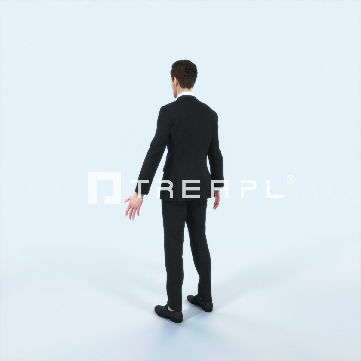 Virtue B Animated Rigged Elegant Business Man Low-poly 3D model_4