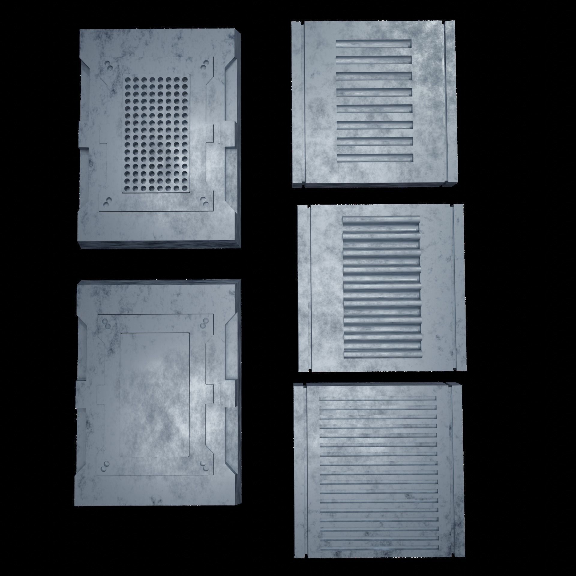 BASIC KITBASH 13 PIECE Low-poly 3D model_1