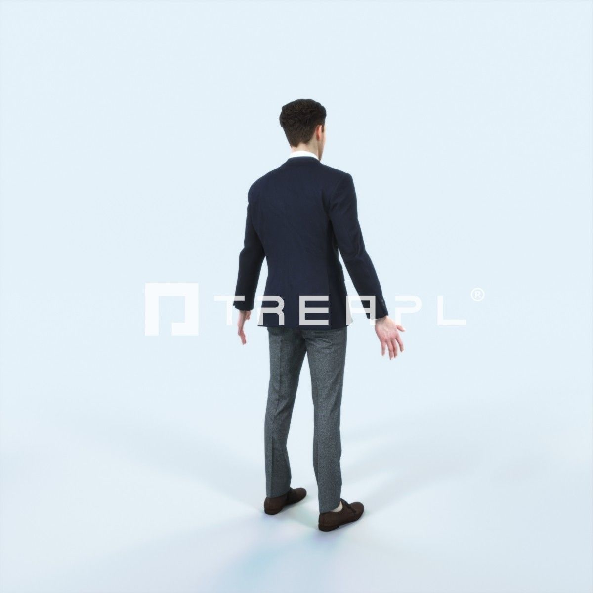 Virtue A Animated Rigged Elegant Business Man Low-poly 3D model_3