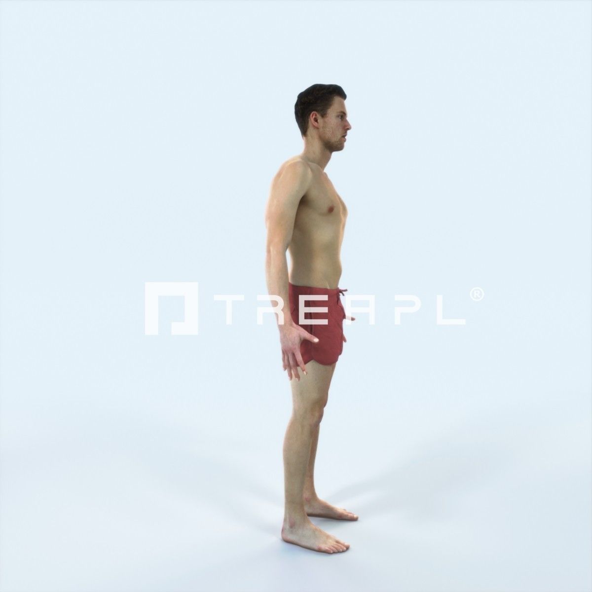 Virtue K Beach Animated Rigged Sports Man Low-poly 3D model_2