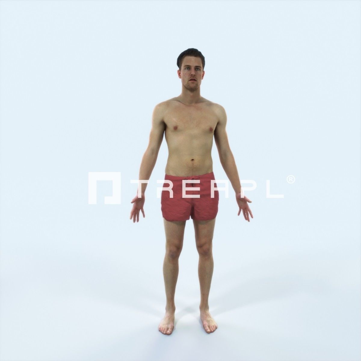 Virtue K Beach Animated Rigged Sports Man Low-poly 3D model_1