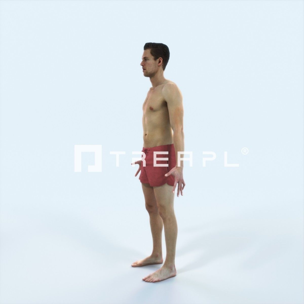 Virtue K Beach Animated Rigged Sports Man Low-poly 3D model_5