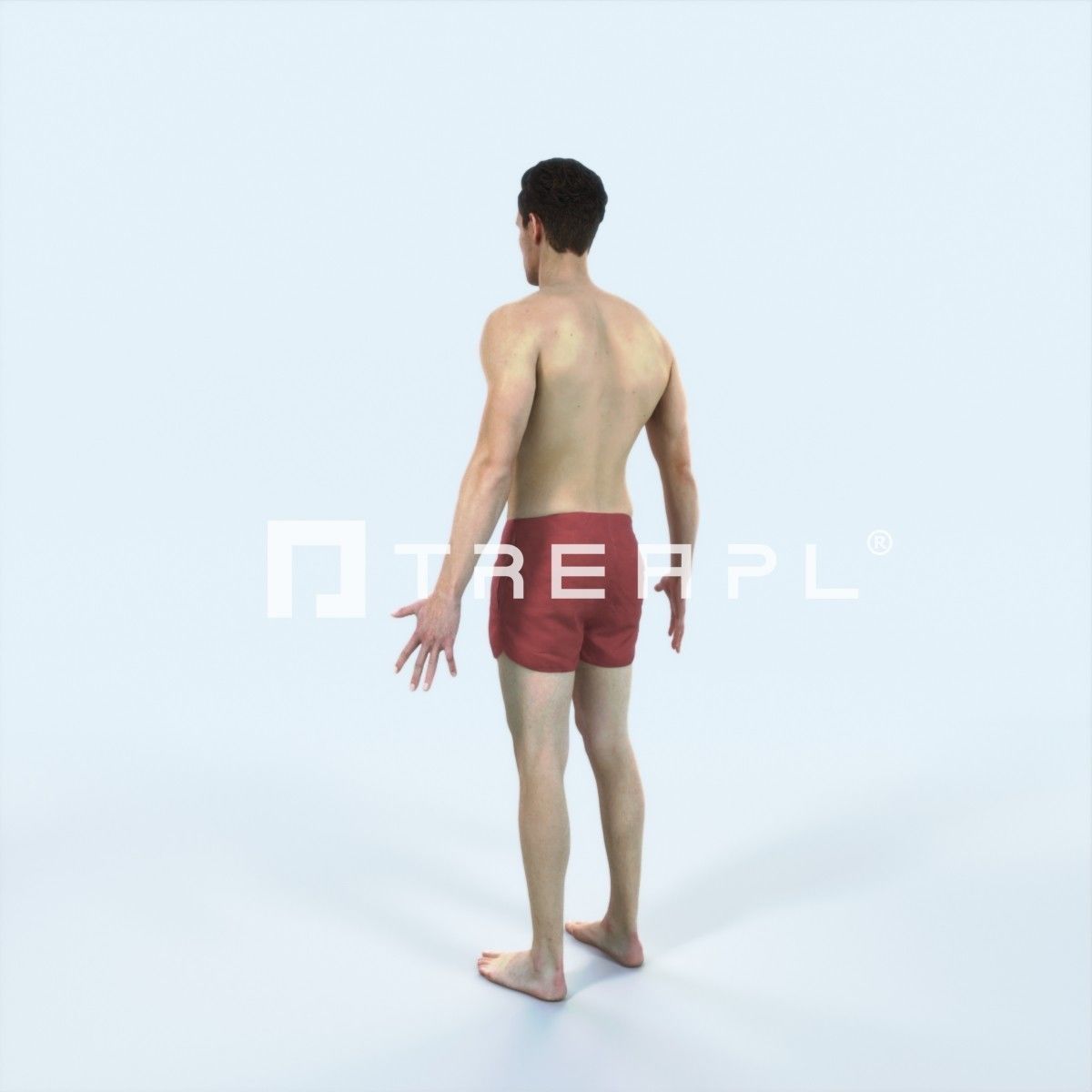 Virtue K Beach Animated Rigged Sports Man Low-poly 3D model_4