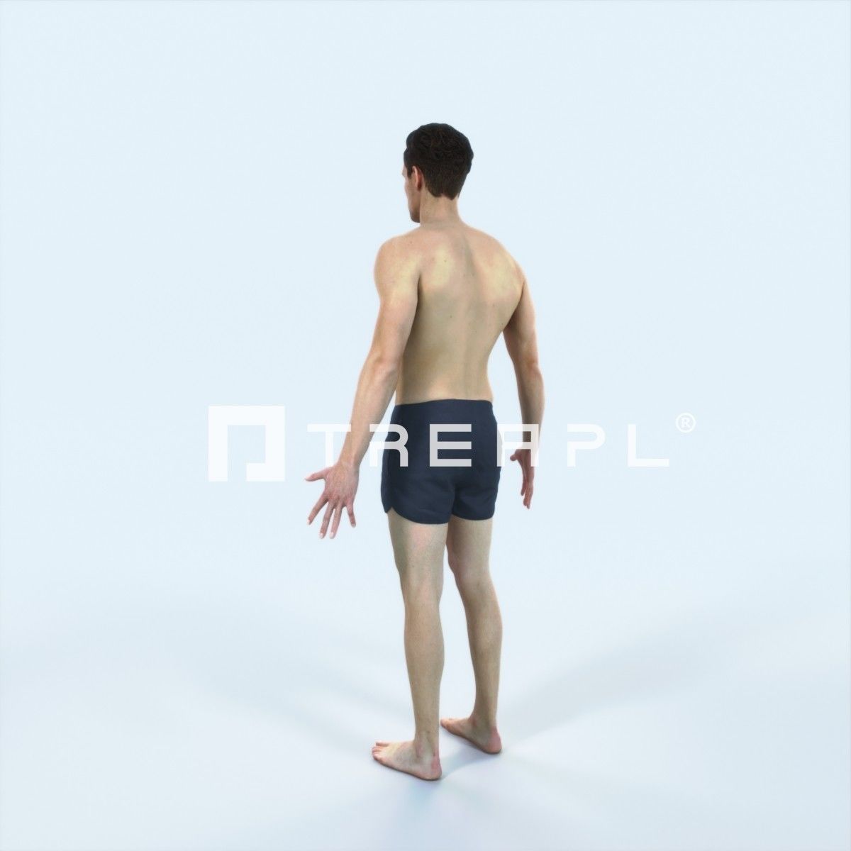 Virtue J Beach Animated Rigged Sports Man Low-poly 3D model_4