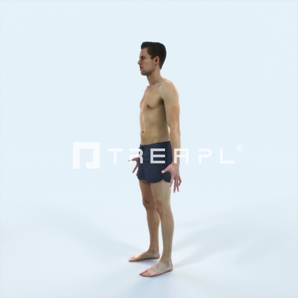 Virtue J Beach Animated Rigged Sports Man Low-poly 3D model_5