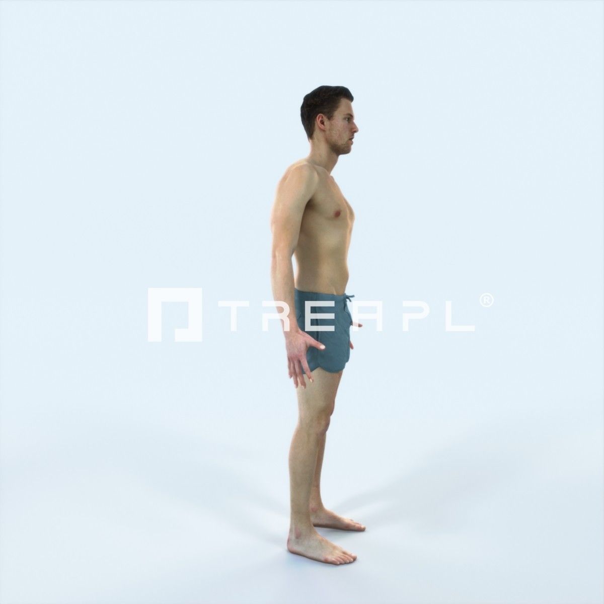 Virtue F Beach Animated Rigged Sports Man Low-poly 3D model_2