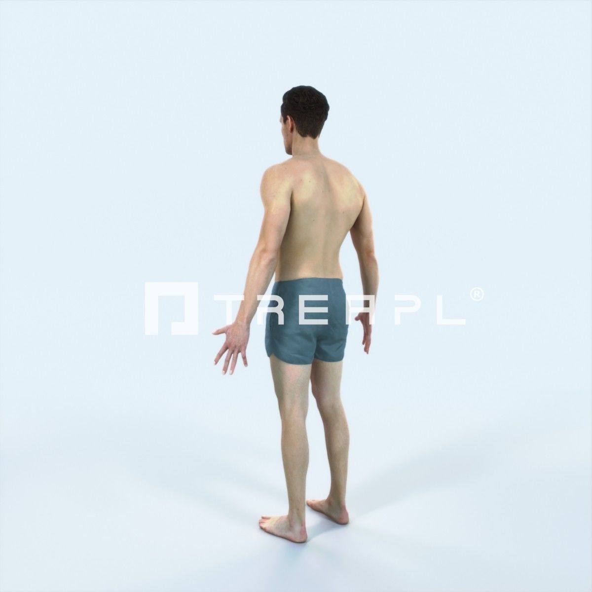 Virtue F Beach Animated Rigged Sports Man Low-poly 3D model_4