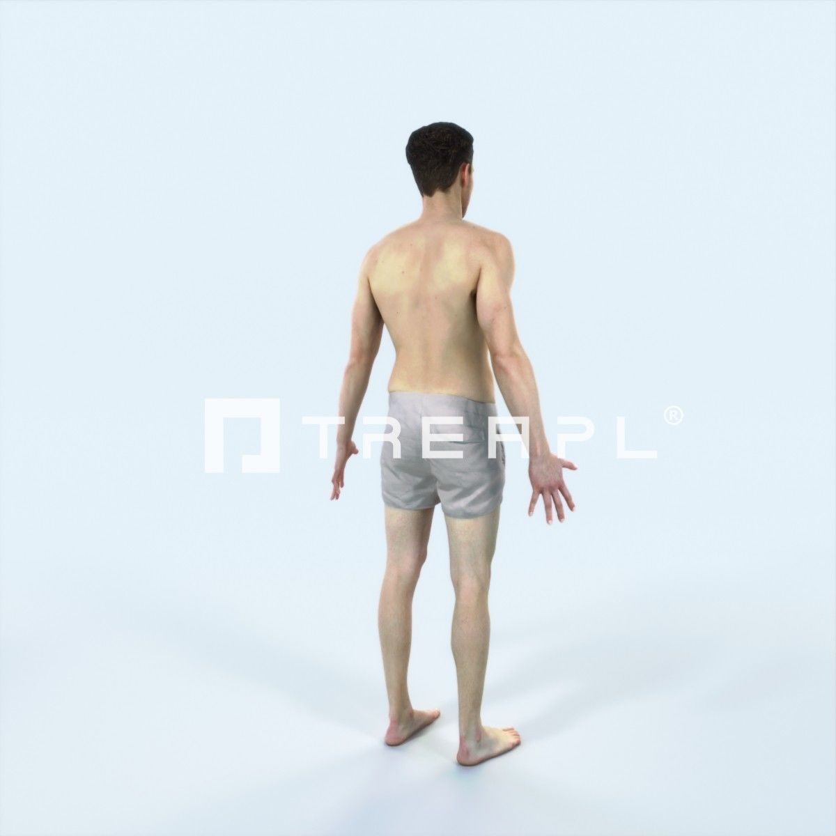 Virtue D Beach Animated Rigged Sports Man Low-poly 3D model_3