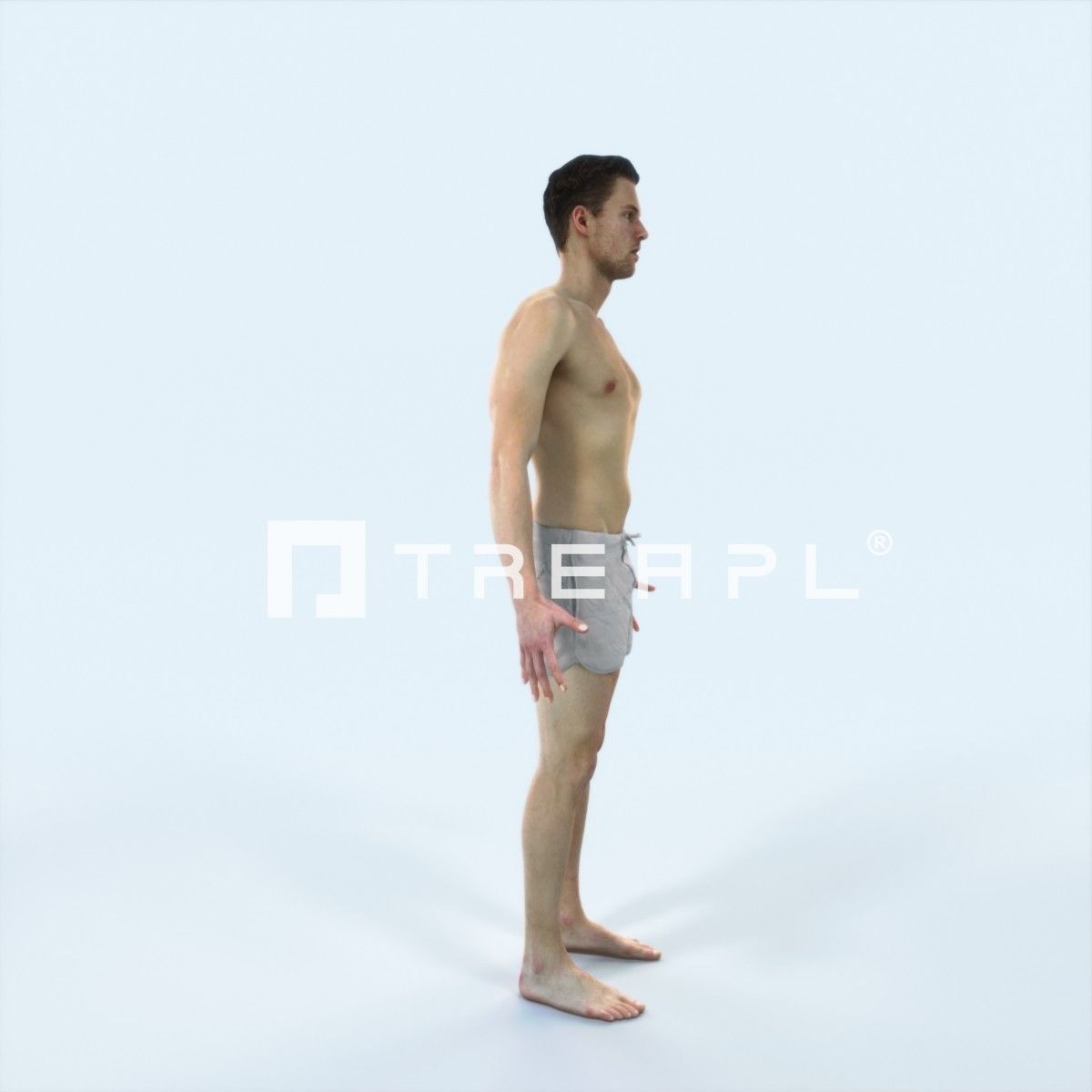 Virtue D Beach Animated Rigged Sports Man Low-poly 3D model_2