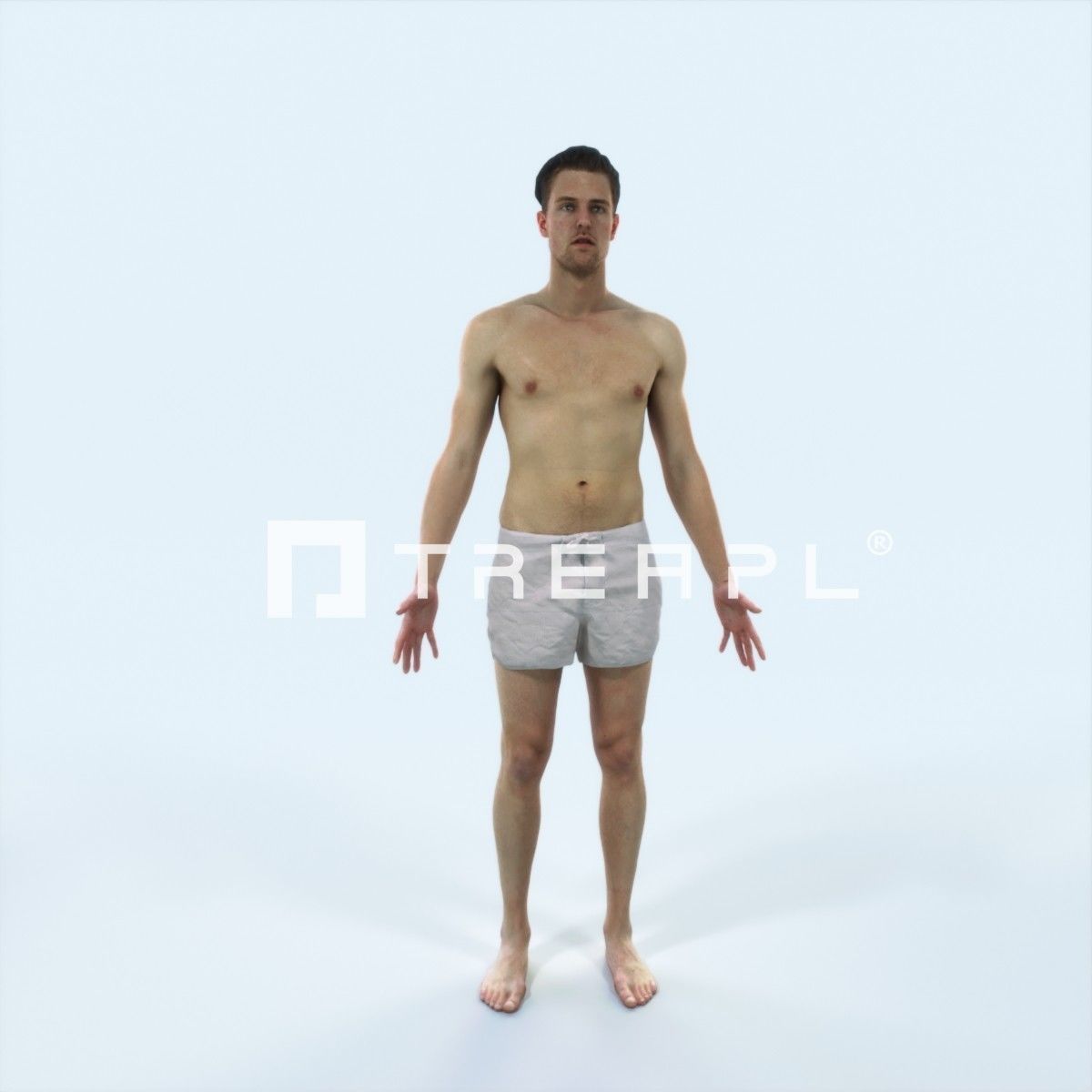 Virtue D Beach Animated Rigged Sports Man Low-poly 3D model_1