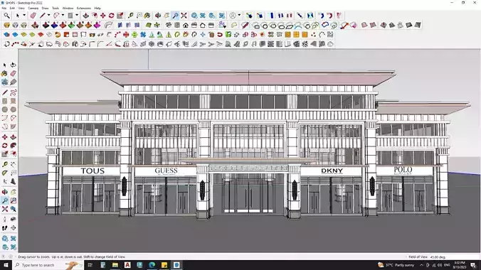 Art deco shopping mall 3d model