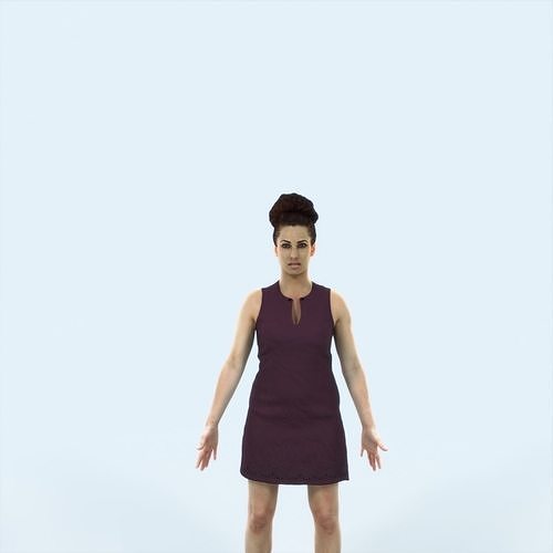 Yearn L Animated Rigged Event Elegant Woman Low-poly 3D model