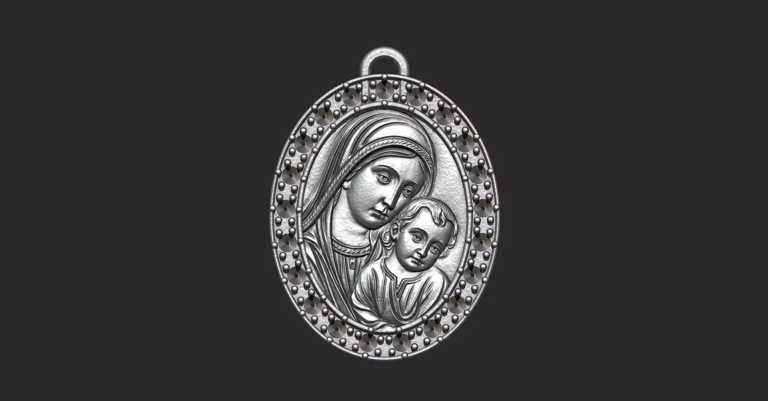Maria And Jesus pendant 3D print model