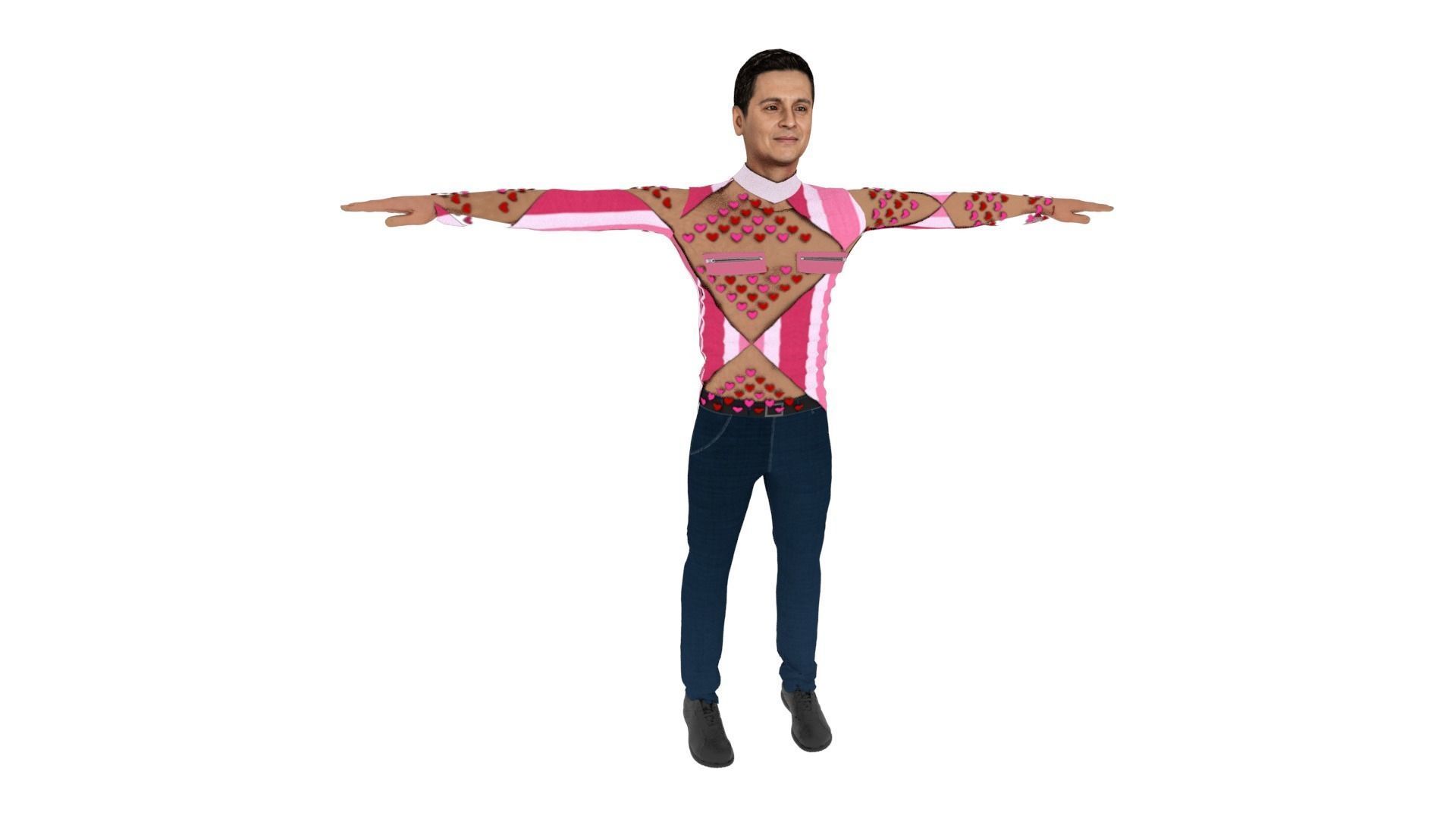 Realistic Character Male Low-poly 3D model_5