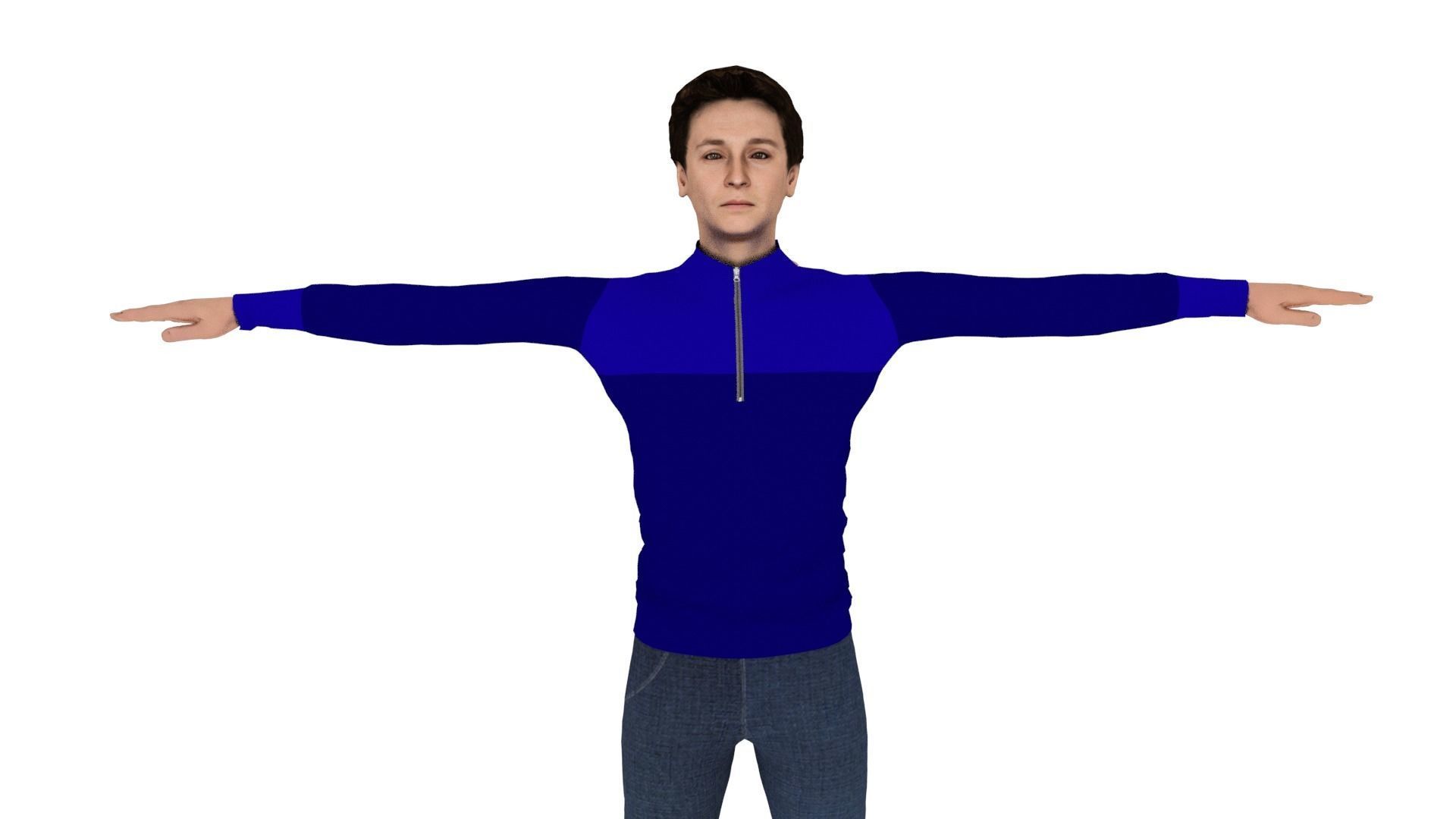 Realistic Character Male Low-poly 3D model_2