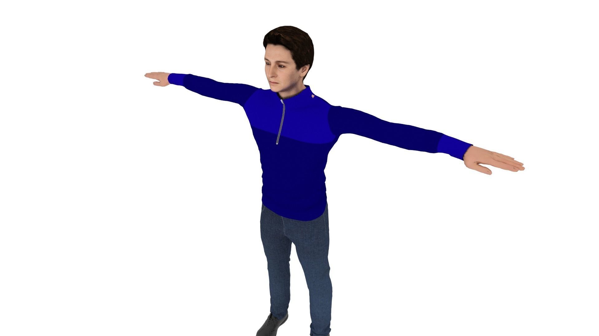 Realistic Character Male Low-poly 3D model_3