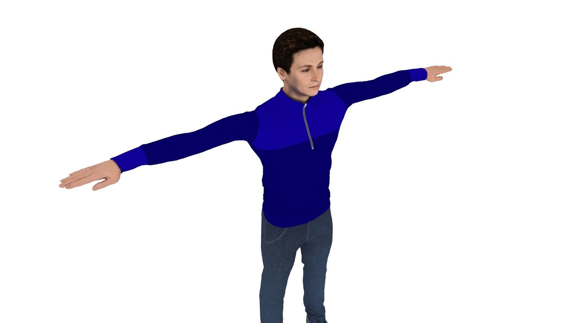 Realistic Character Male Low-poly 3D model_4
