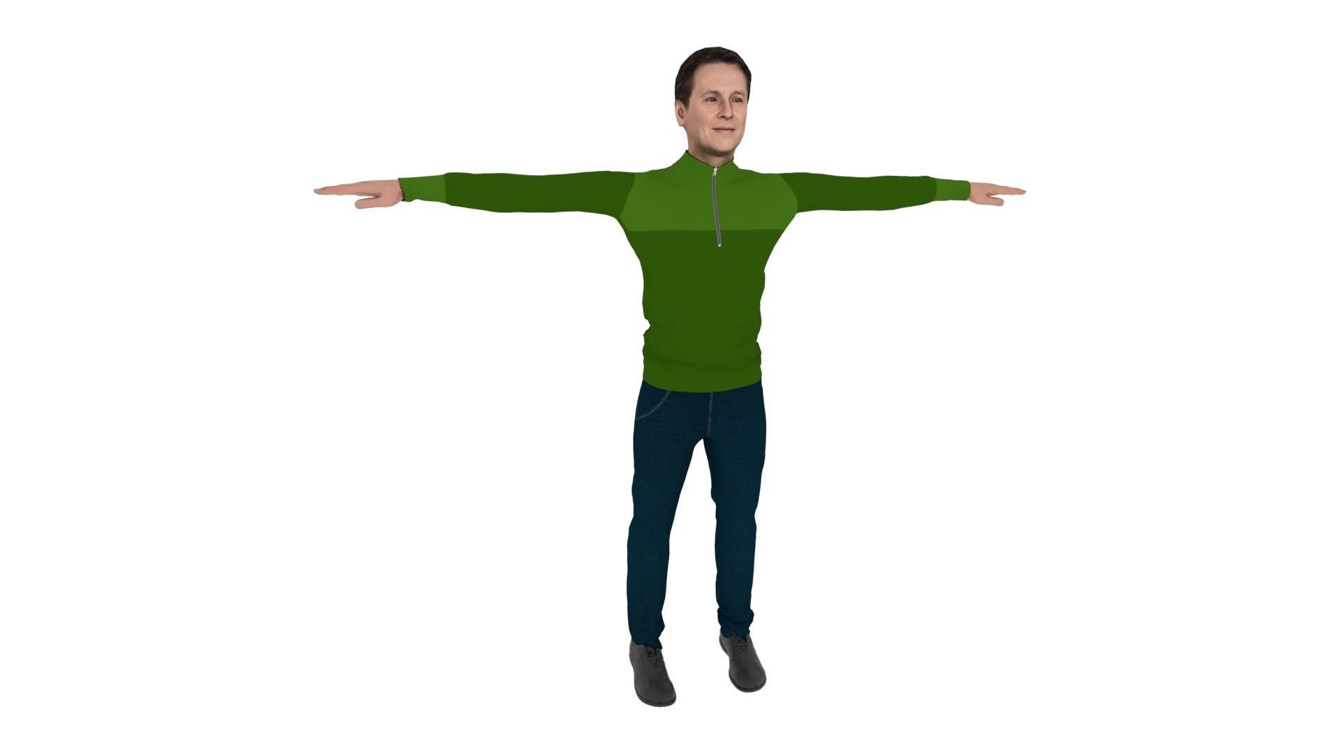 Realistic Character Male Low-poly 3D model_5