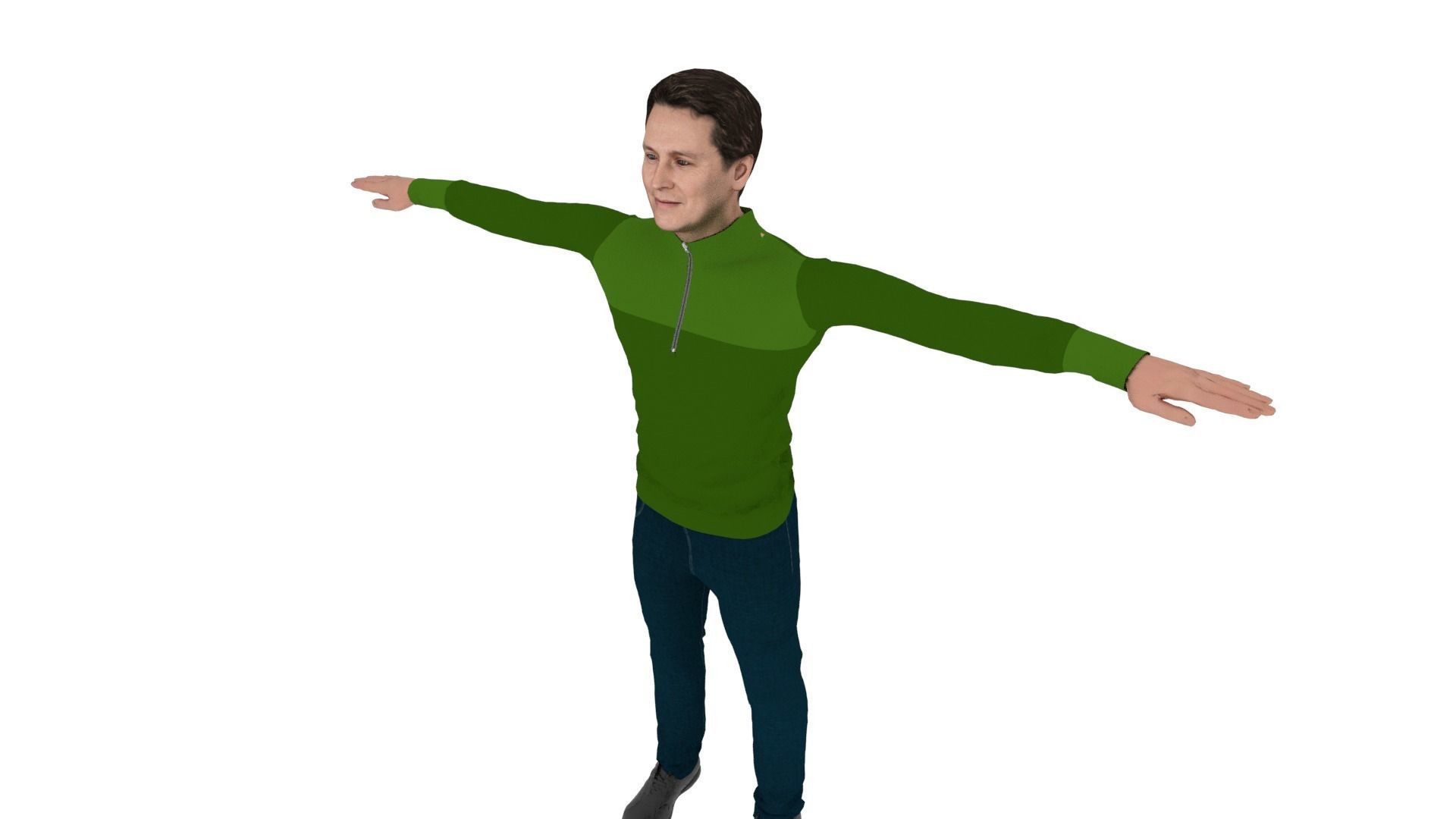 Realistic Character Male Low-poly 3D model_3