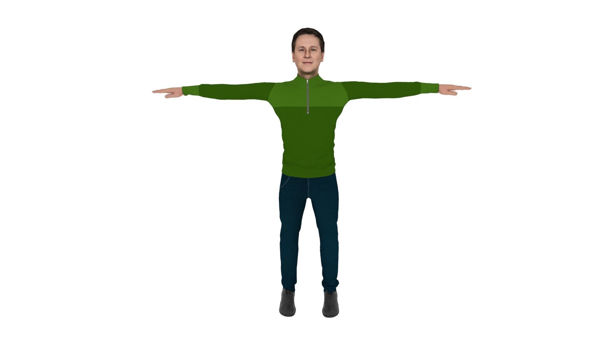 Realistic Character Male Low-poly 3D model_1