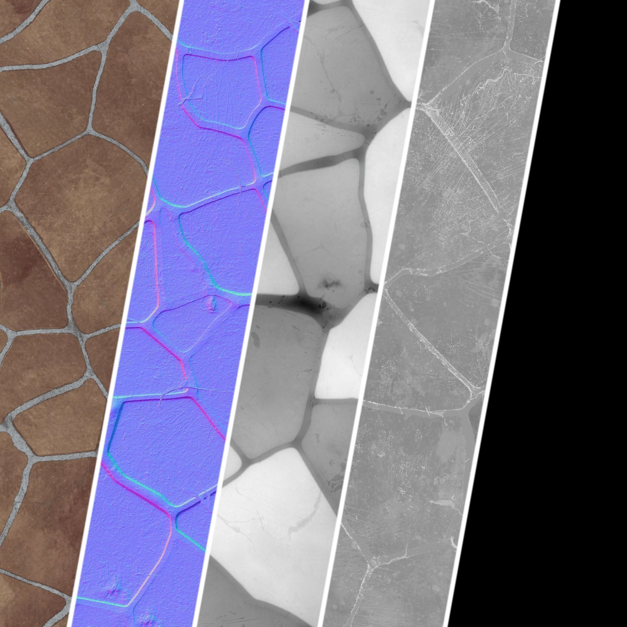 Pavement Materials 56- Stones Paving Sbsar Pbr 4k Seamless Texture_3