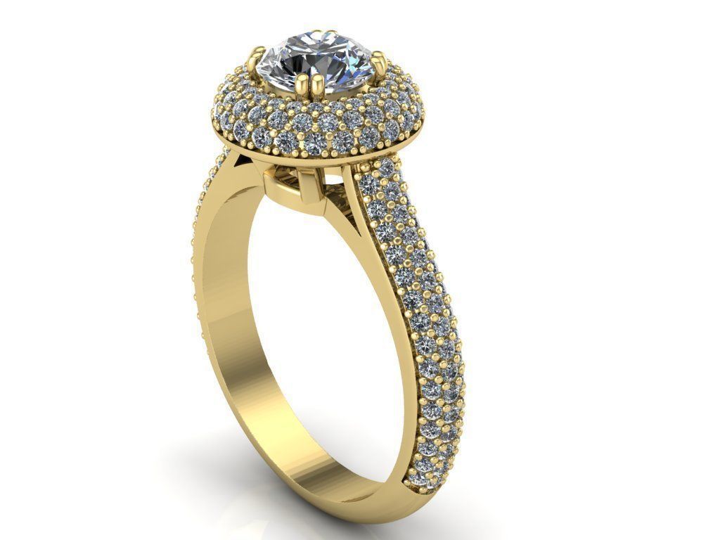 womens diamond ring 3D print model_3