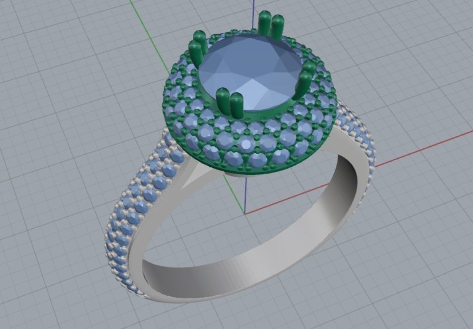womens diamond ring 3D print model_11