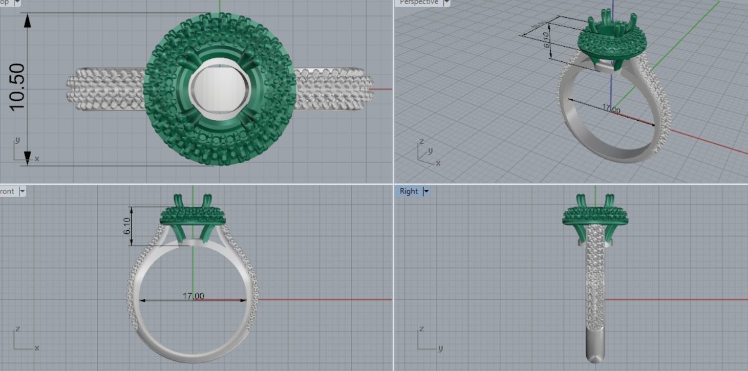 womens diamond ring 3D print model_7