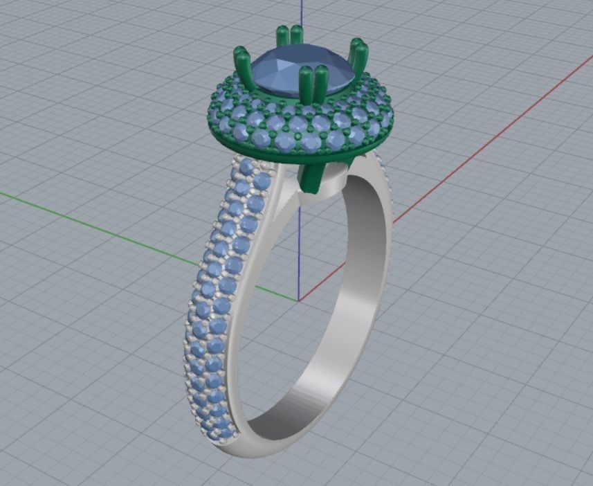 womens diamond ring 3D print model_15