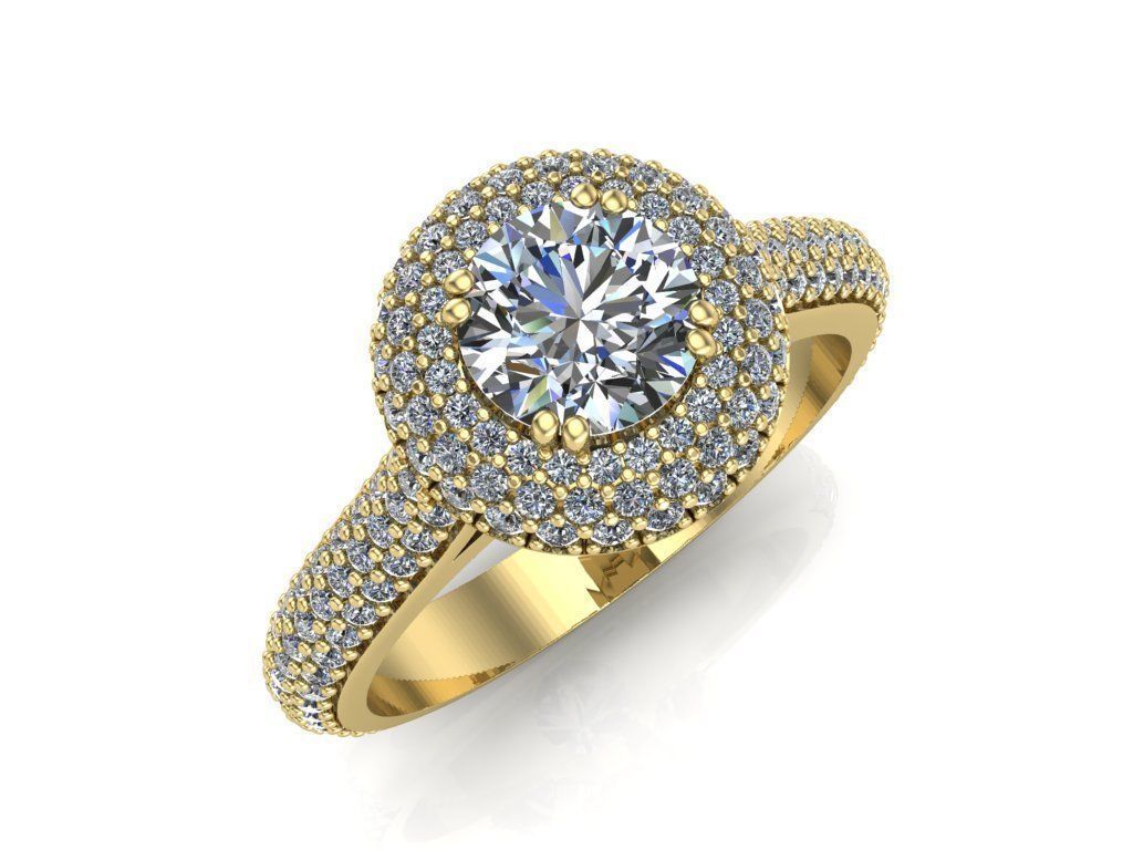 womens diamond ring 3D print model_1