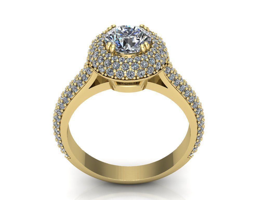 womens diamond ring 3D print model_2