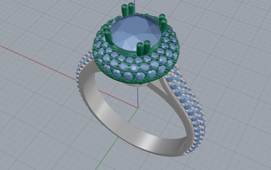 womens diamond ring 3D print model_12