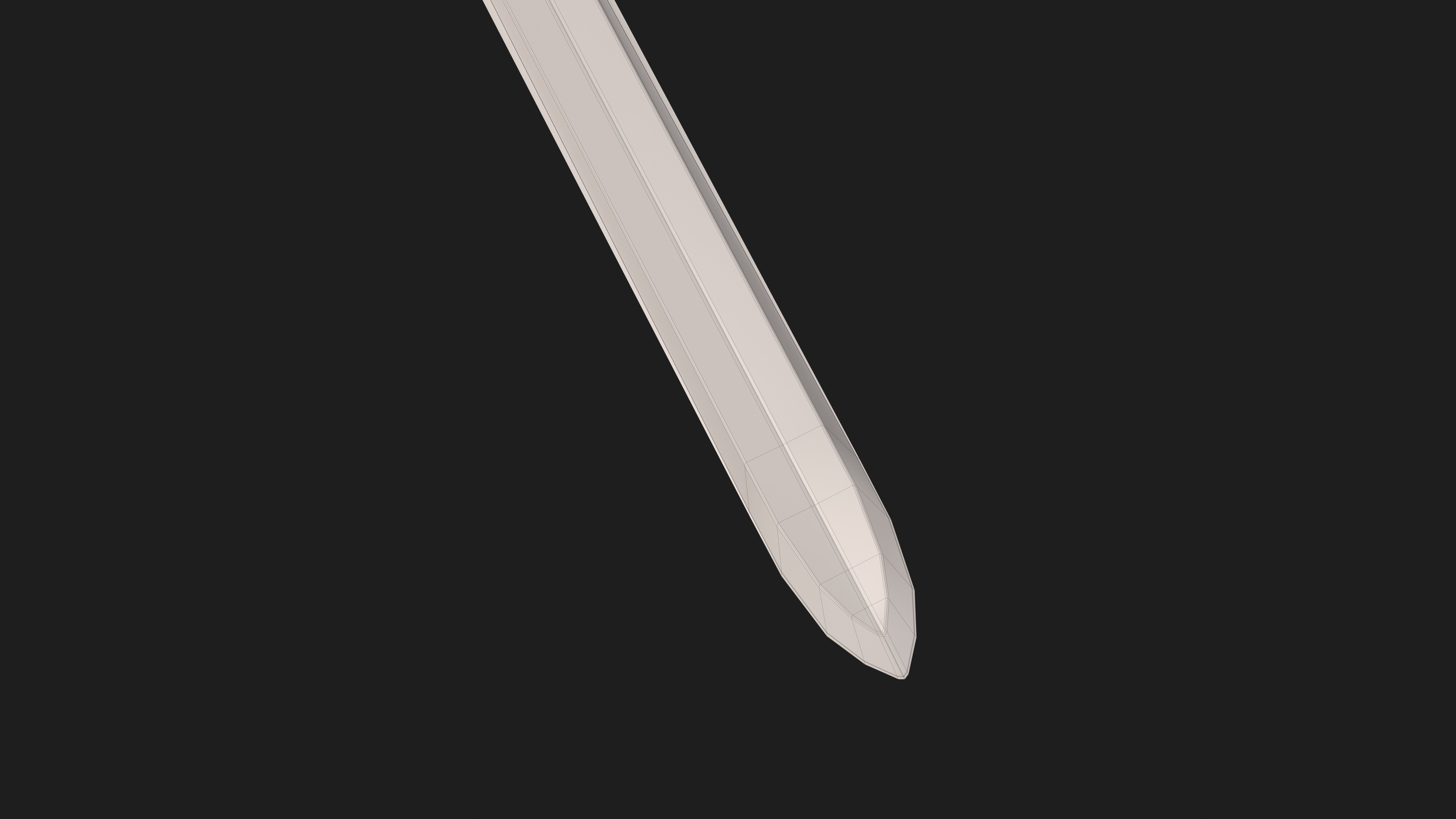 European Short Sword Low-poly 3D model_4