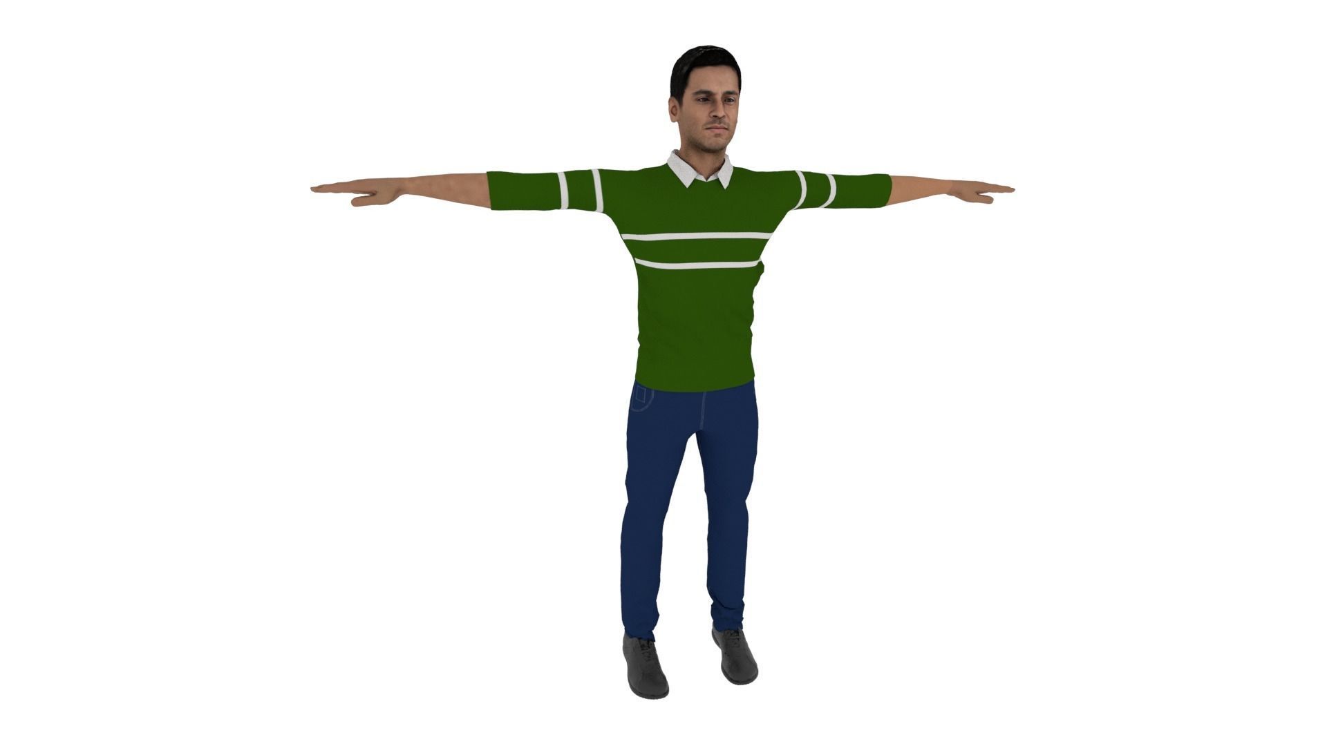 Realistic Character Male Low-poly 3D model_5