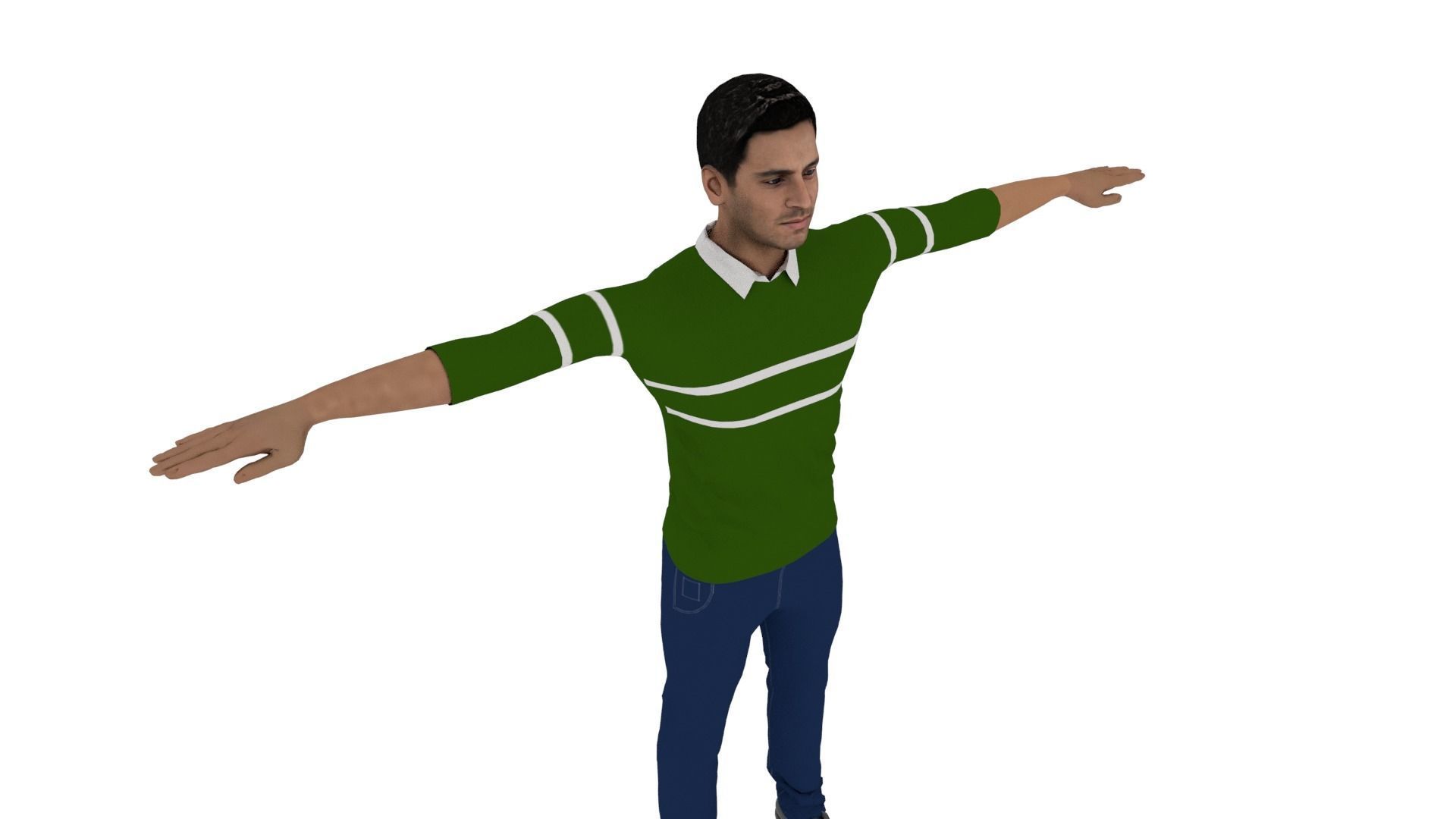 Realistic Character Male Low-poly 3D model_4