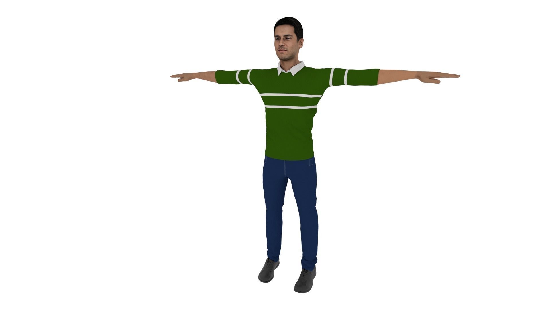 Realistic Character Male Low-poly 3D model_2